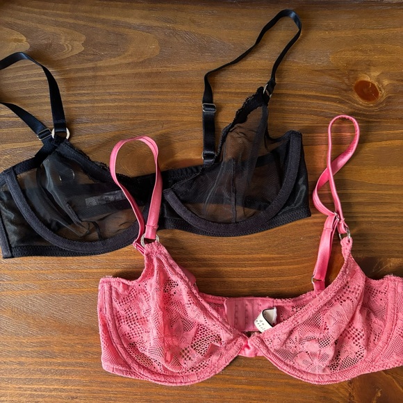 Fleur du Mal Other - Fleur du Mal Black and Pink Lace Bras